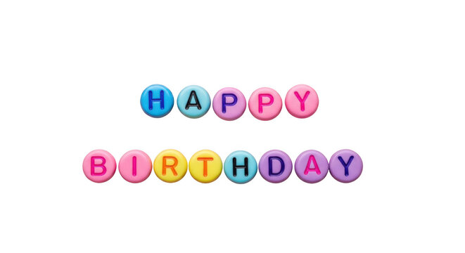 Happy Birthday Message with Colorful Beaded Letters