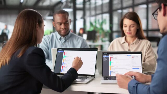 Team Meeting Discussing Support Tickets