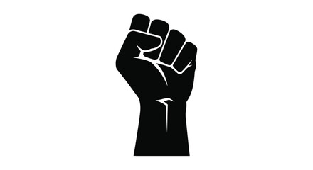 Obraz premium A powerful raised fist symbol representing solidarity and resistance silhouette