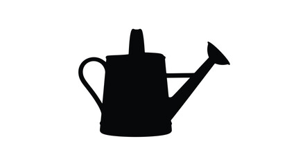 Obraz premium A striking black silhouette of a classic watering can