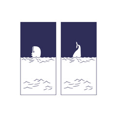 silhouette of a dolphin in the sea © RMA202