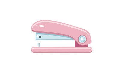 Pink stapler on white background office stationery desk isolated on a transparent background