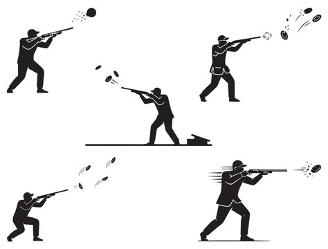 SKEET SHOOTING SILHOUETTE