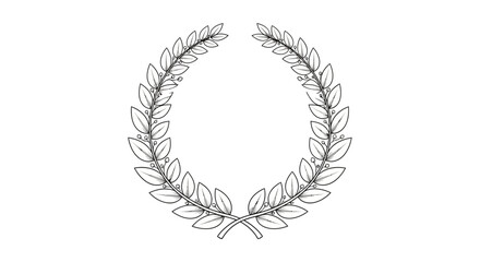 Laurel Wreath Emblem - Vintage Hand-Drawn Style Victory Symbol
