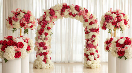 Floral Arch Centerpiece Wedding Scene