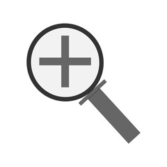 Obraz premium Flat vector icon Magnifying glass is used for searching, zooming in and out.