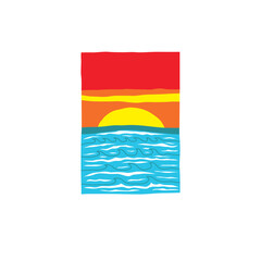 Obraz premium beach vector illustration