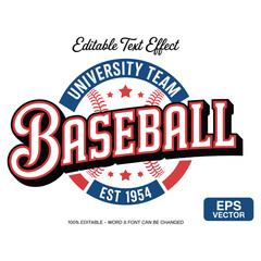 Baseball University Team Vintage sports emblem retro typography