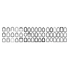 Collection of Islamic arch and window shapes window frame