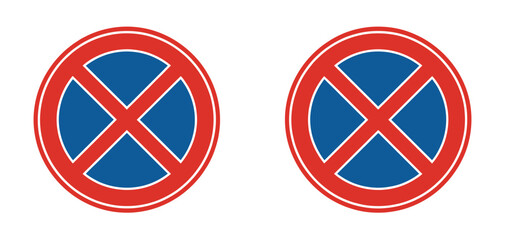 No parking or vehicle restriction sign vector representing parking ban, traffic safety, and regulatory warning graphics © EQBAL BASAR HABIB