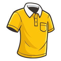 yellow polo shirt fashion lifestyle flat color vector illustration template design