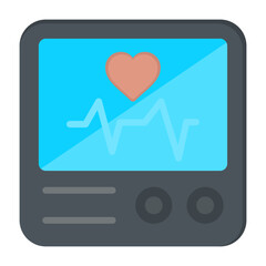 Fototapeta premium Heart Rate Monitor Vector Icon