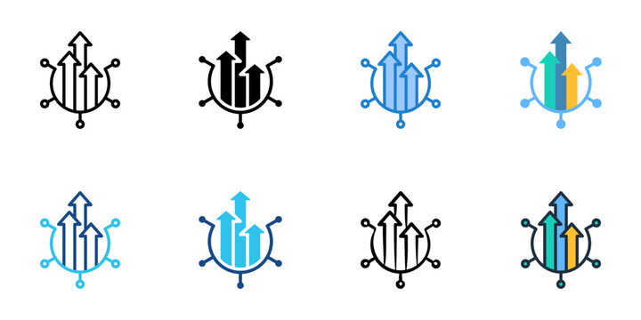 Five Forces Porter icons set multiple style collection. Editable stroke 
