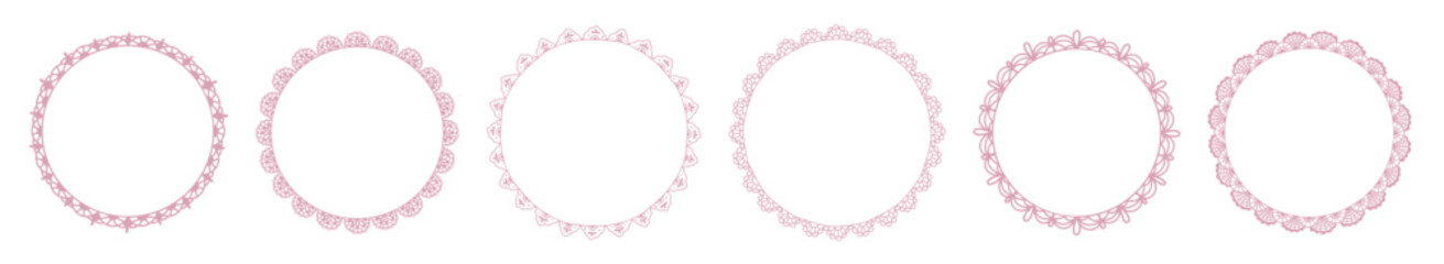 A romantic lace border collection with a whimsical feel, ideal for wedding graphics, bachelorette decor, invitations and feminine layouts.