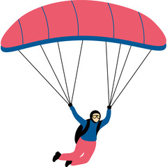 Obraz premium Person Paragliding Illustration