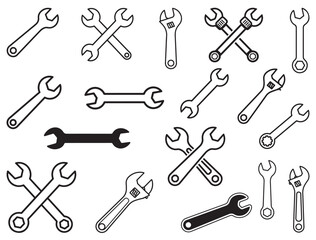 Naklejka premium WRENCH SILHOUETTE