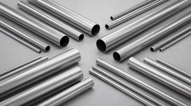 Stainless Steel Metal Pipes and Tubes of Various Diameters