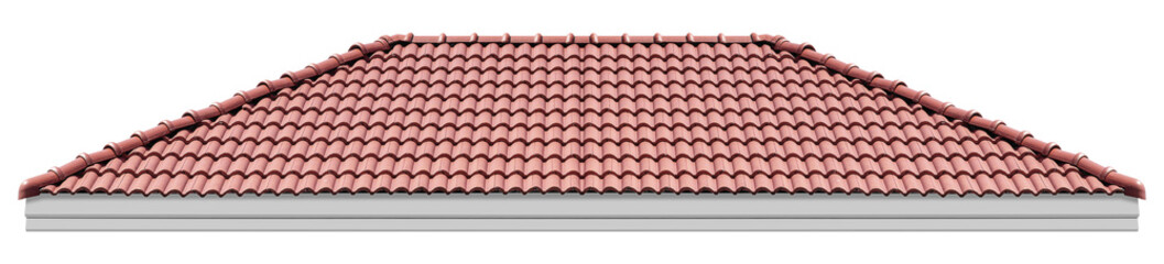 Hip roof red tile pattern