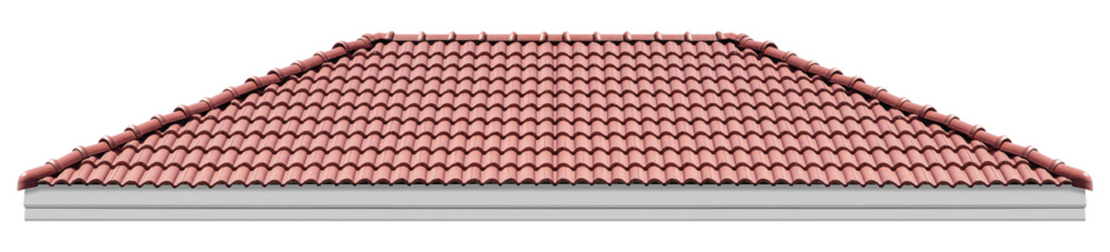 Hip roof red tile pattern