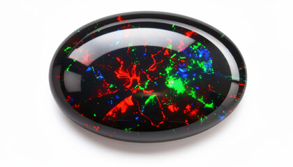 Celestial Dark Opal Gemstone Showcasing a Dazzling Kaleidoscope of Internal Fire and Brilliant Color