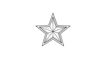 Obraz premium Hand-Drawn Star Icon, Sketchy Five-Pointed Star, Graphic Element, Isolated on White