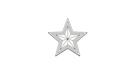 Obraz premium Hand-Drawn Star Illustration with Geometric Layers and Shading