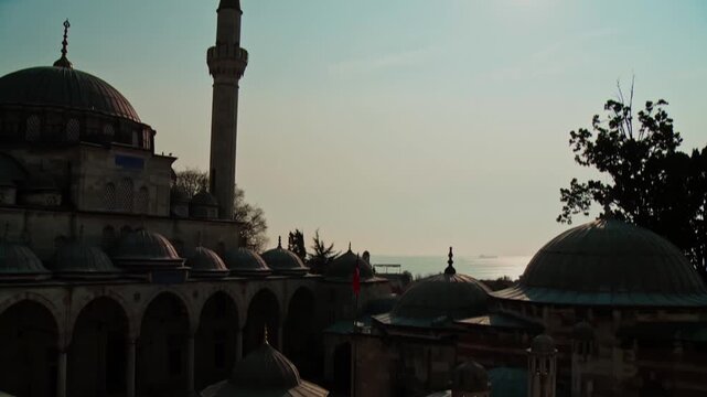 Sokullu Mehmet Pasa Mosque Minaret, Dome and Courtyard