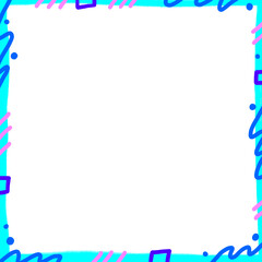 blue doodle art frame