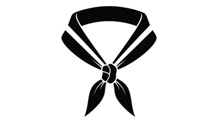 A black and white striped ribbon tied into a bow with a decorative center piece isolated on white background, Vector