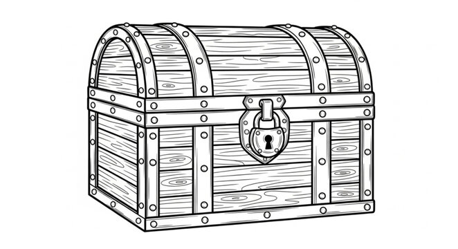 treasure chest isolated on white