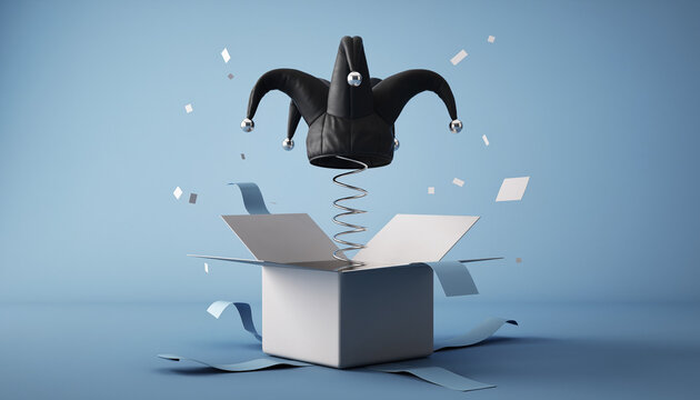 An abstract 3d illustration featuring a cartoon character person working on a laptop computer keyboard in an office to represent a modern business technology and web communication concept