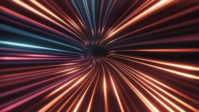 Abstract blue and orange light streaks flowing in motion, creating a dynamic futuristic background with strong sense of speed and energy