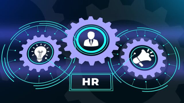 Human resource HR workforce management and recruitment strategy concept. Business, Technology, Internet and network concept.
