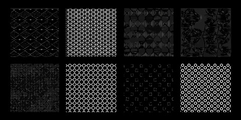 Geometric patterns in grayscale a collection of abstract textured backgrounds
