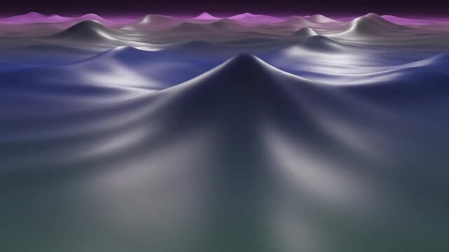 A lone smooth stone rests at the center of a surreal undulating landscape
