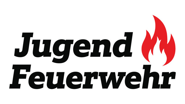 Logo of the german youth fire brigade organization, jugend feuerwehr. isolated on white background, Vector