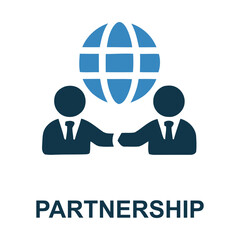 Global Partnership: An illustrative icon shows a handshake symbolizing a strong, collaborative relationship between two entities, set against the backdrop of a global sphere.