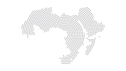 Middle East and North Africa MENA Region Halftone Dot Map © ShutterSnap