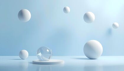 Modern 3D Minimal Corporate Background with Floating Abstract Shapes