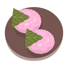 桜餅のイラスト