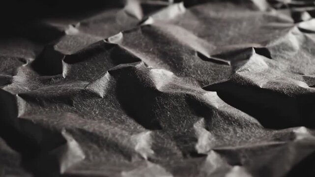 Crumpled Black Paper Texture Background.