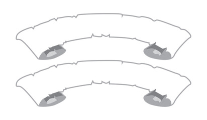 Fototapeta premium Vintage Torn Paper Ribbon Banners with Rough Edges Isolated on Transparent Background PNG