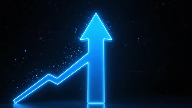 Neon Arrows Indicating Growth and Progress.
