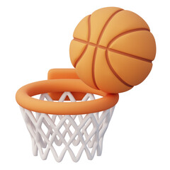 Public park 3d basketball hoop and ball scoring for school student competition slam dunk practice © Yumo