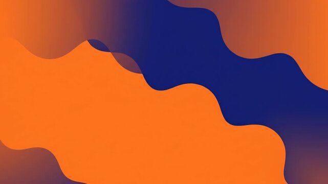 Vector illustration of abstract silhouettes of a man and woman set against a 3d orange wave pattern backdrop with yellow sun lines and red light curves for a decorative banner design