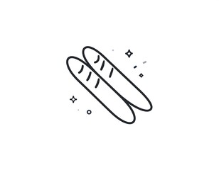 A minimalist line drawing of two oblong objects