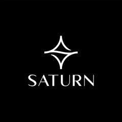 Saturn logo with a unique stylized symbol above the brand name representing a modern and elegant design. © Poncotan