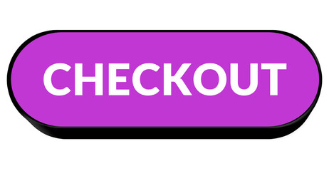 Purple 3D Checkout Button with Black Frame Isolated on Transparent Background for Online Store UI png