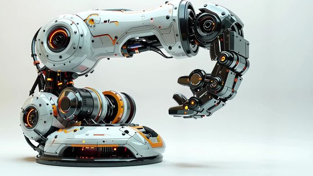 Futuristic Robotic Arm Displayed Against a Clean White Background.