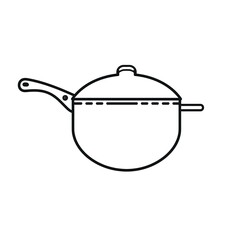 Obraz premium A simple line drawing of a covered pot